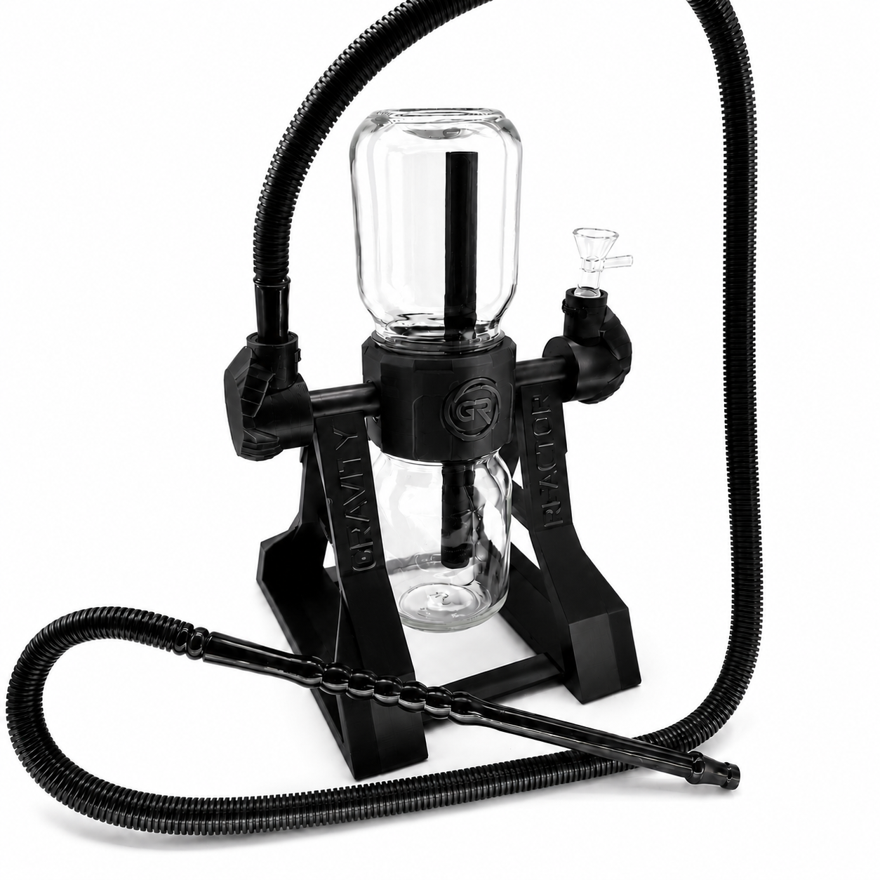Black Gravity Reactor 360° rotating dual-chamber gravity bong